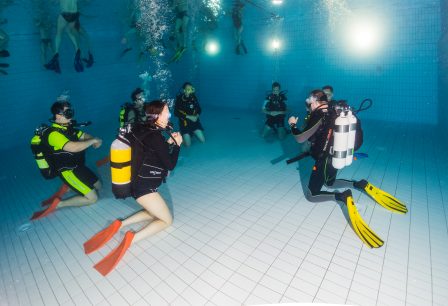 Taucher unter Wasser